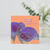 PixDezines paarse calla's/diy Kaart (Staand voorkant)