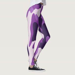 PixDezines Paarse Camo Leggings