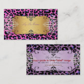 PixDezines paarse cheetah / DIY achtergrond kleur Visitekaartje (Voorkant / Achterkant)