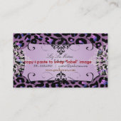 PixDezines paarse cheetah / DIY achtergrond kleur Visitekaartje (Achterkant)
