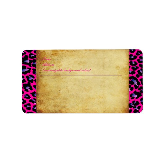 PixDezines  paarse cheetah/diy kleur Etiket (Voorkant)