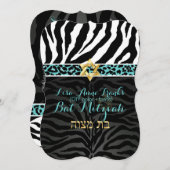 PixDezines paarse/DIY kleur/Zebra/Bat Mitzvah Kaart (Voorkant / Achterkant)