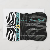 PixDezines paarse/DIY kleur/Zebra/Bat Mitzvah Kaart (Achterkant)