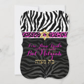 PixDezines paarse/DIY kleur/Zebra/Bat Mitzvah Kaart (Voorkant)