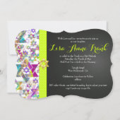 PixDezines paarse/DIY kleur/Zebra/Bat Mitzvah Kaart (Achterkant)