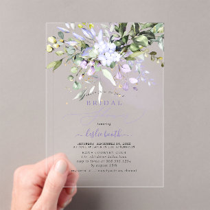 PixDezines Paarse Gum Eucalyptus Bruiloftsfeest Acryl Uitnodigingen
