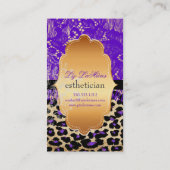 PixDezines paarse  kant+cheetah Visitekaartje (Achterkant)
