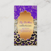 PixDezines paarse  kant + cheetah + zebra Visitekaartje (Achterkant)