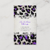 PixDezines paarse luipaard/champagne Visitekaartje (Achterkant)