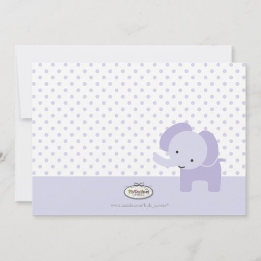 PixDezines paarse olifant foto's geboortebericht Aankondiging (Achterkant)