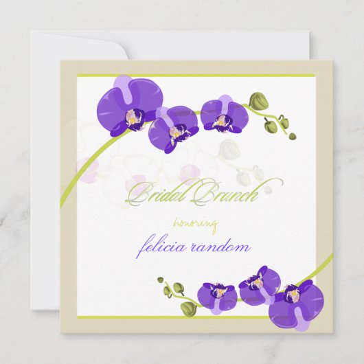 PixDezines paarse orchidee/bridal/dij achtergrond Kaart (Voorkant)