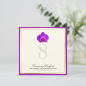 PixDezines paarse orchideeën/tabelnummers Kaart (Staand voorkant)