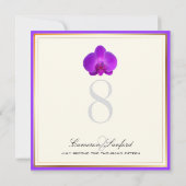 PixDezines paarse orchideeën/tabelnummers Kaart (Achterkant)
