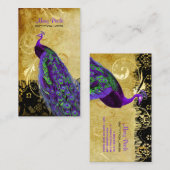 PixDezines  paarse pauw+lace/diy fonts Visitekaartje (Voorkant / Achterkant)