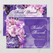 PixDezines paarse rozen/hydrangeas/DIY event Kaart (Voorkant / Achterkant)