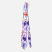PixDezines Paarse Summer Rozen Stropdas (Voorkant)