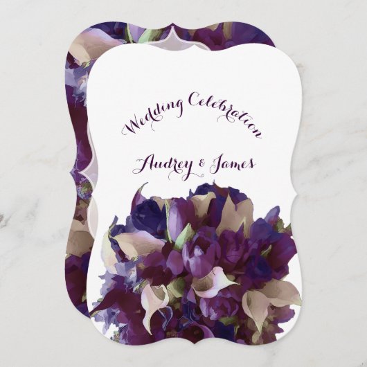 PixDezines paarse tulpen/calla lelie Kaart (Voorkant / Achterkant)