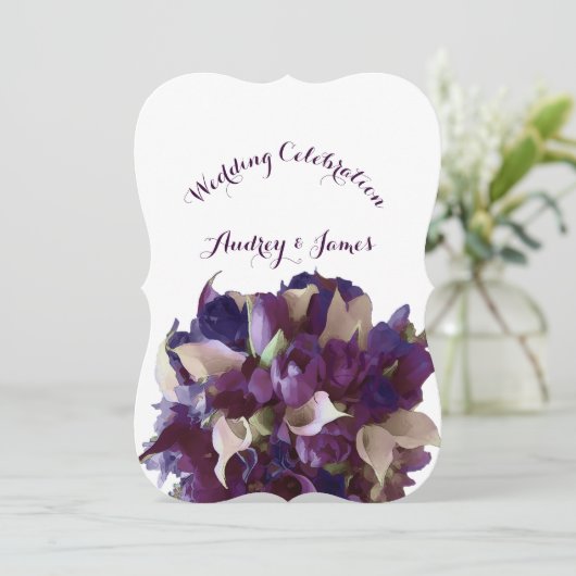 PixDezines paarse tulpen/calla lelie Kaart (Staand voorkant)