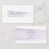 PixDezines Paarse Waterverf Brush Stroke Visitekaartje (Voorkant / Achterkant)