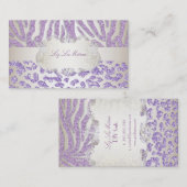 PixDezines paarse zebra/luipaard Visitekaartje (Voorkant / Achterkant)