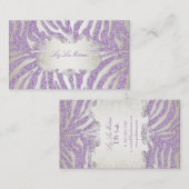 PixDezines paarse zebra/luipaard Visitekaartje (Voorkant / Achterkant)