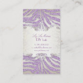 PixDezines paarse zebra/luipaard Visitekaartje (Achterkant)