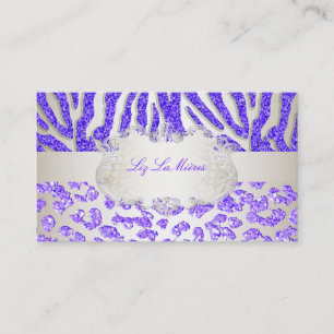 PixDezines paarse zebra/luipaard Visitekaartje