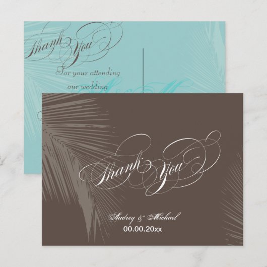 PixDezines Palm Fronds Bedankt / DIY kleur!! Briefkaart (Voorkant / Achterkant)