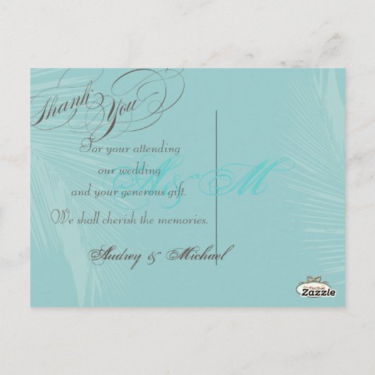 PixDezines Palm Fronds Bedankt / DIY kleur!! Briefkaart (Achterkant)