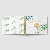 PixDezines Palm Fronds+Faux Gold+Fancy Script Gastenboek (Volledig)