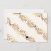PixDezines Palm Fronds Faux Gold Modern Script Save The Date (Achterkant)