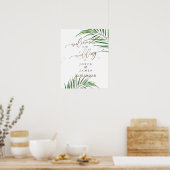 PixDezines PALM FRONDS WELKOM SIGN Poster (Keuken)