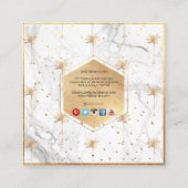 PixDezines PALM TREE, FAUX GOLD+MARBLE Vierkante Visitekaartje (Achterkant)