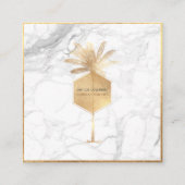 PixDezines PALM TREE, FAUX GOLD+MARBLE Vierkante Visitekaartje (Voorkant)