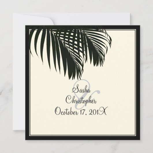 PixDezines Palmfronden, Beach Wedding/diy kleur Kaart (Voorkant)