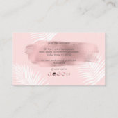 PixDezines Palms+Faux Roos Gold Brush Visitekaartje (Achterkant)