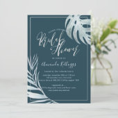 PixDezines Palms+Platinum Vrijgezellenfeest Kaart (Staand voorkant)