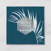 PixDezines PALMS, STOFFIG LICHTBLAUW Vierkante Visitekaartje (Achterkant)