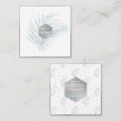 PixDezines PALMS, STOFFIG LICHTBLAUW Vierkante Visitekaartje (Voorkant / Achterkant)