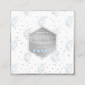 PixDezines PALMS, STOFFIG LICHTBLAUW Vierkante Visitekaartje (Achterkant)