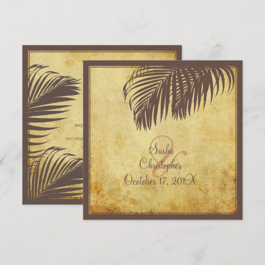 PixDezines  palmschijfjes/faux-perkament Kaart (Voorkant / Achterkant)