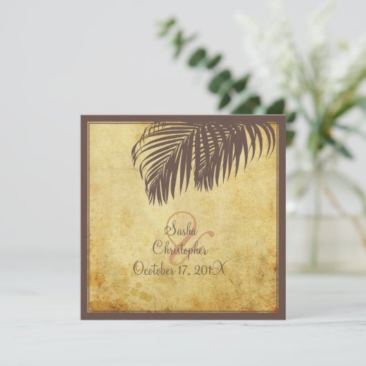 PixDezines  palmschijfjes/faux-perkament Kaart (Staand voorkant)