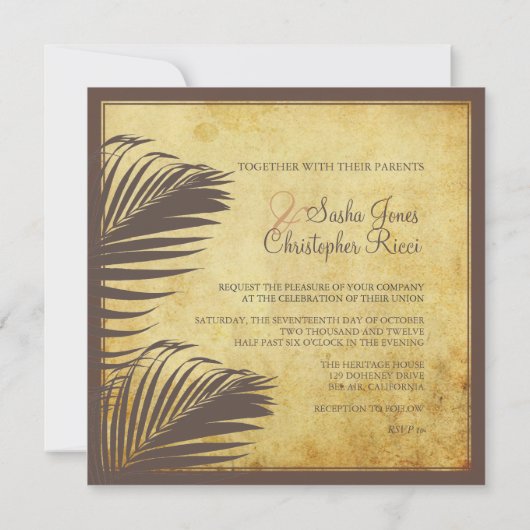 PixDezines palmschijfjes/faux-perkament Kaart (Achterkant)