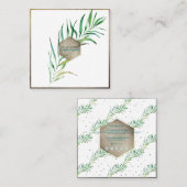 PixDezines PALMSCHIJFJES, GROEN Vierkante Visitekaartje (Voorkant / Achterkant)