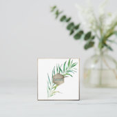 PixDezines PALMSCHIJFJES, GROEN Vierkante Visitekaartje (Staand voorkant)