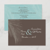 PixDezines palmschijfsilhouet/cacao+blauw/hotel Informatiekaartje (Voorkant / Achterkant)