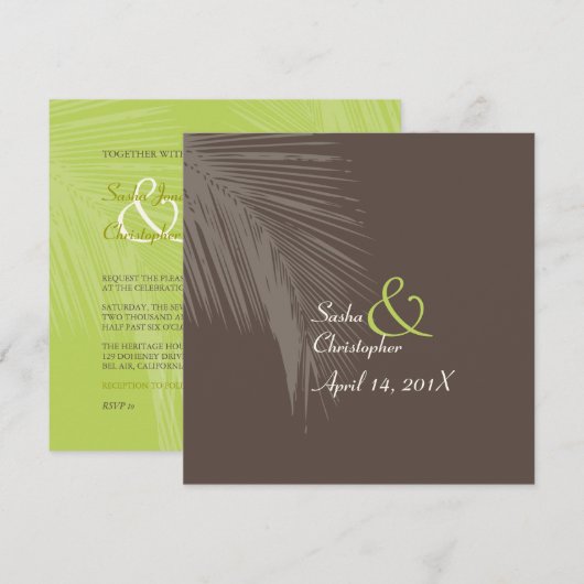 PixDezines palmschijfsilhouet Kaart (Voorkant / Achterkant)