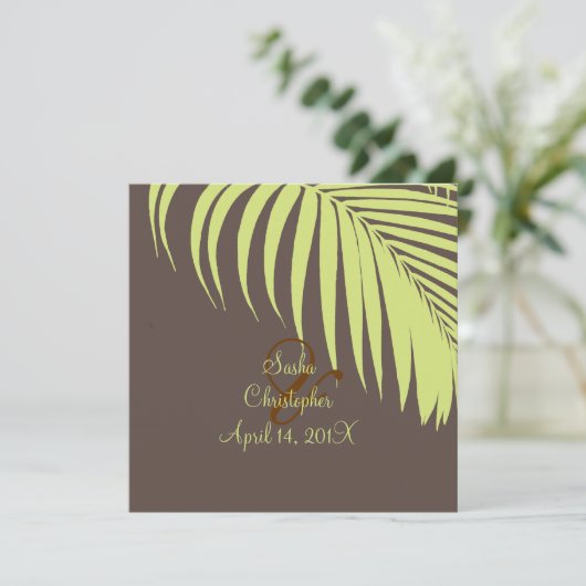 PixDezines palmvaten, chocolade mint Kaart (Staand voorkant)