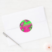 PixDezines Papillon, retro Bat Mitzvah Ronde Sticker (Envelop)