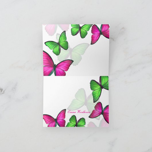 PixDezines Papillon, Thank You Bedankkaart (Binnen)